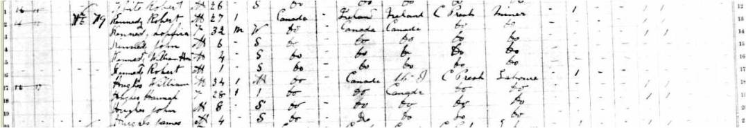 1891 census Kennedy family